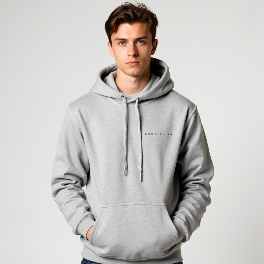 UNBOTHERED Essential Hoodie – Coupe intemporelle, confort quotidien, minimalisme affirmé Printify