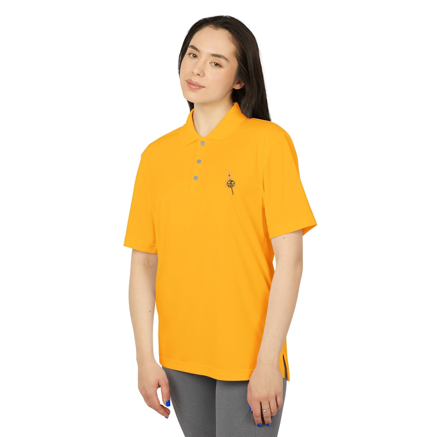 Polo Adidas® Brodé - Emblème Heart Pirate Trafalgar Law, Streetwear Minimaliste Manga, Cadeau Unisexe One Piece Printify