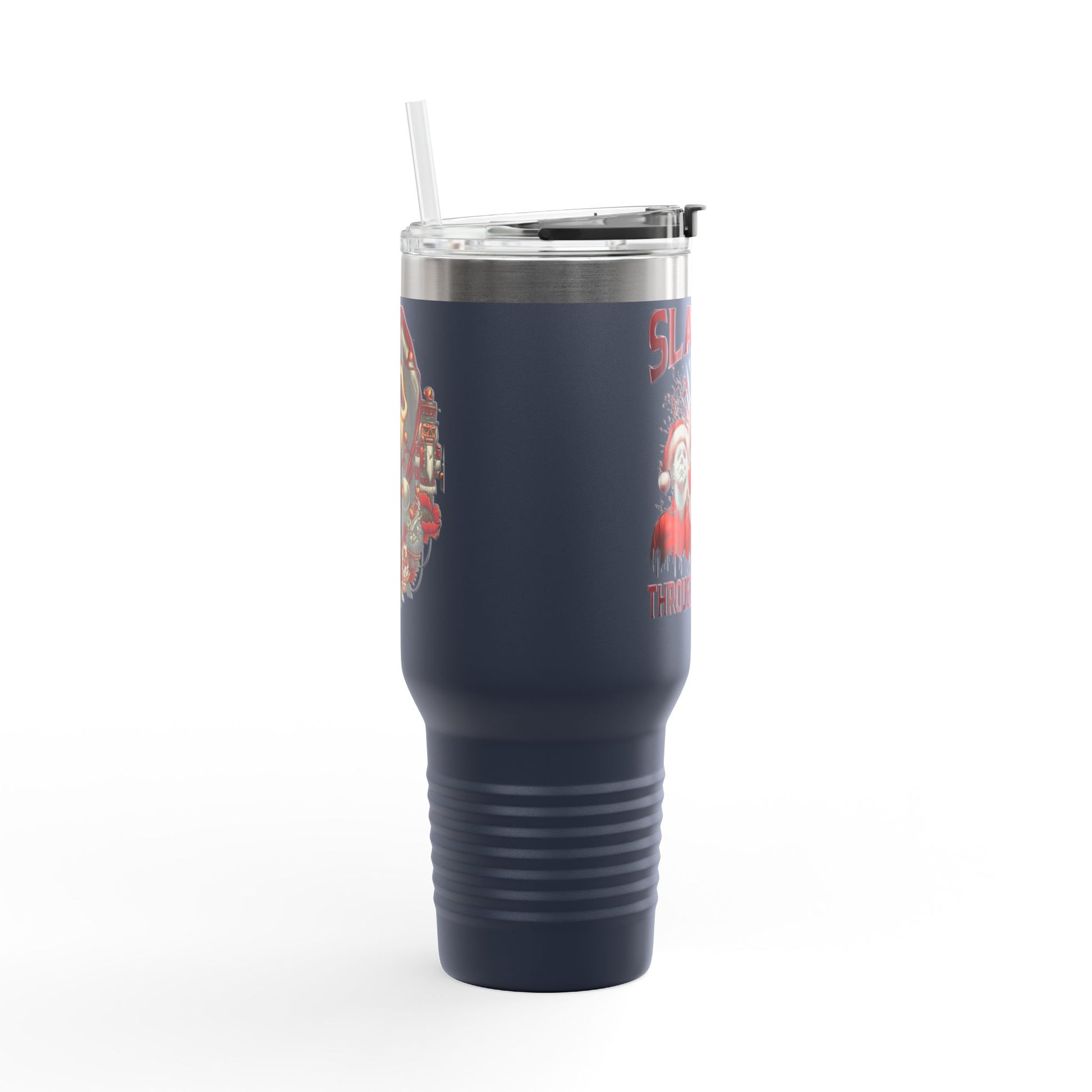 Travel Mug  "Slashin' Through the Snow" 40oz Insulated Christmas Tumbler Printify