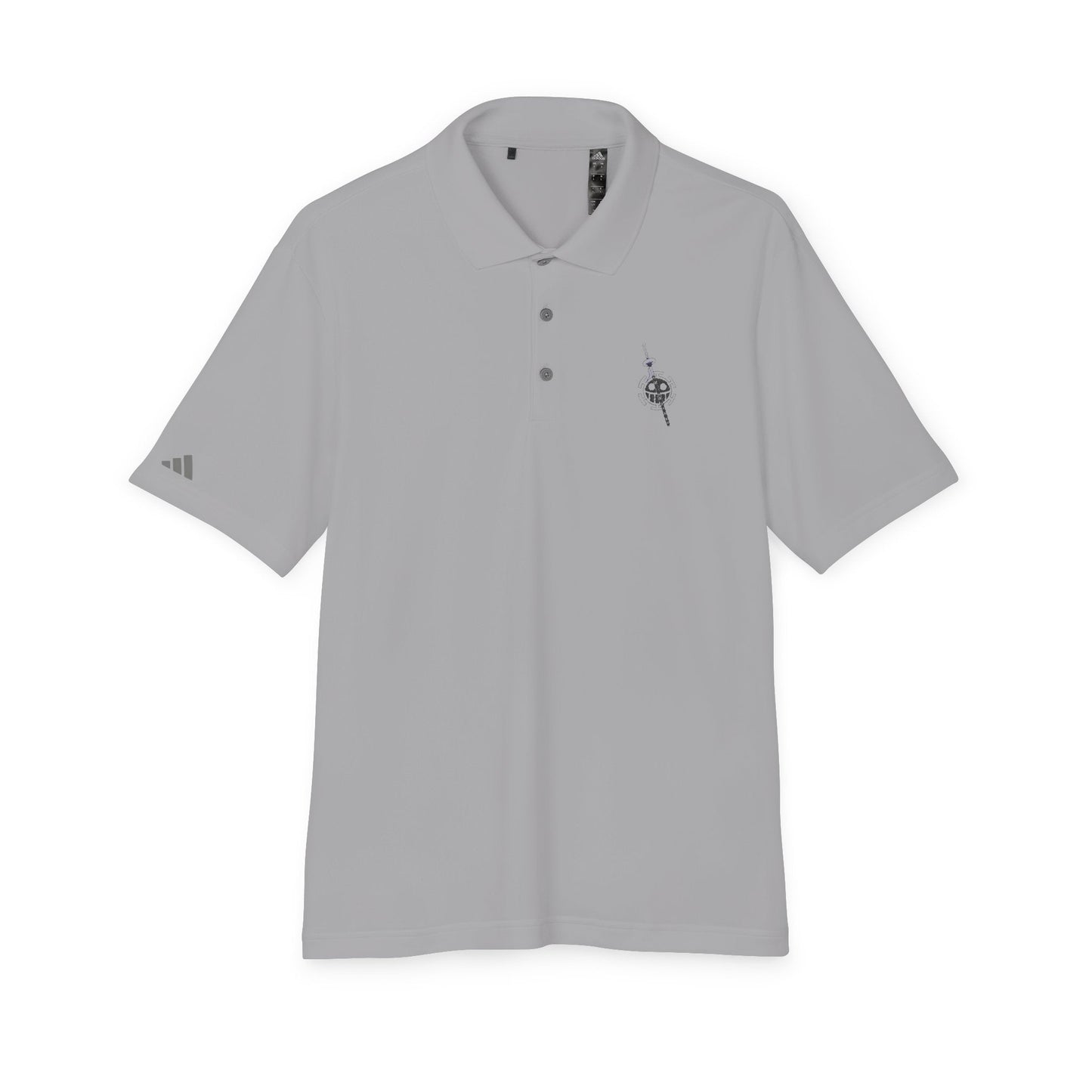 Polo Adidas® Brodé - Emblème Heart Pirate Trafalgar Law, Streetwear Minimaliste Manga, Cadeau Unisexe One Piece Printify
