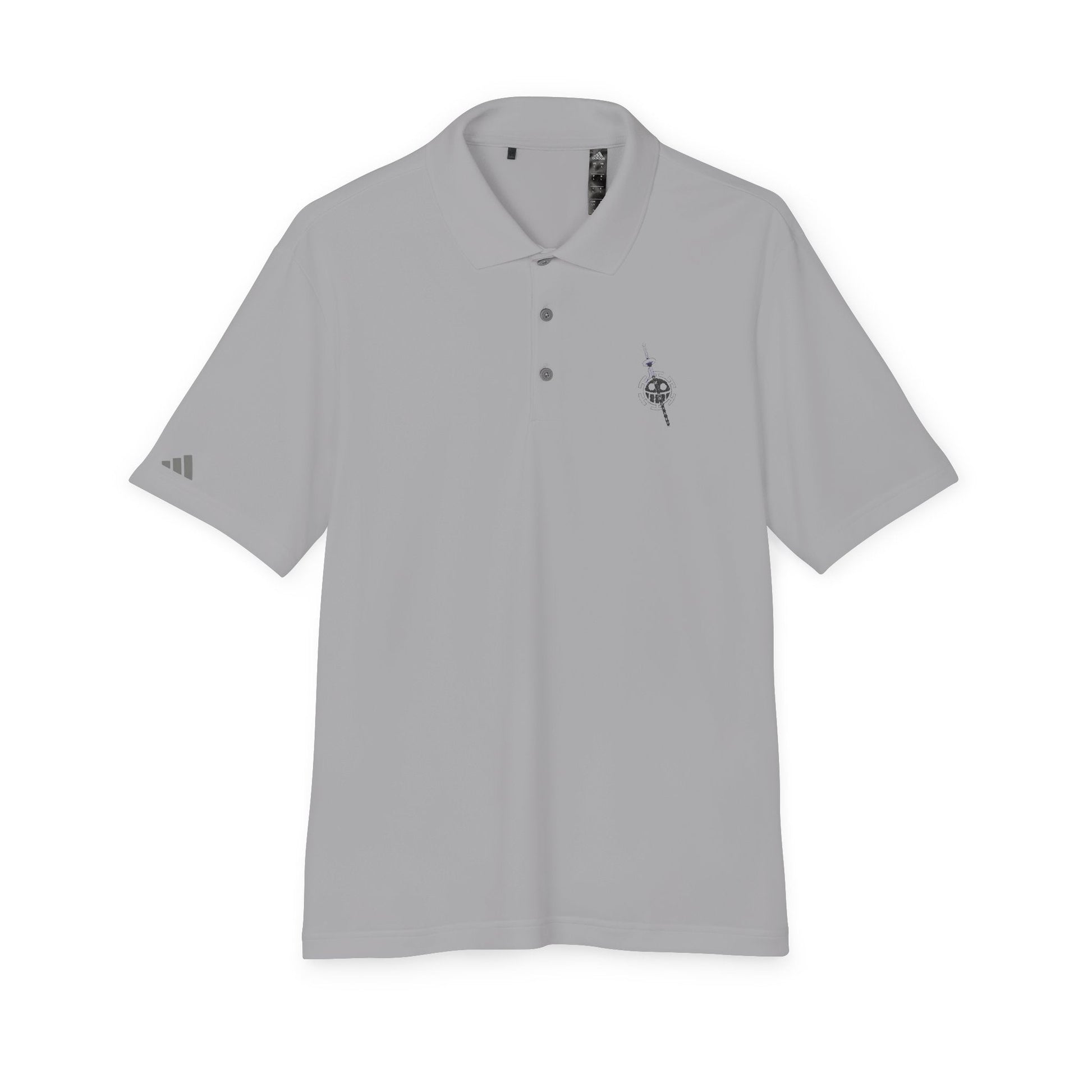 Polo Adidas® Brodé - Emblème Heart Pirate Trafalgar Law, Streetwear Minimaliste Manga, Cadeau Unisexe One Piece Printify