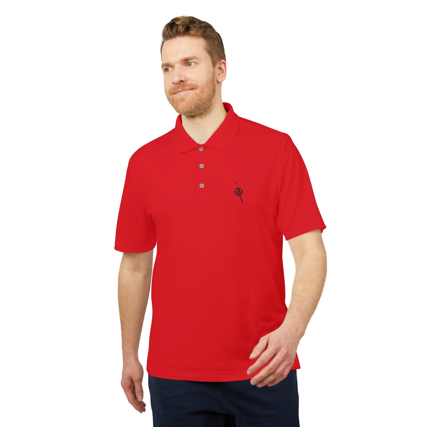 Polo Adidas® Brodé - Emblème Heart Pirate Trafalgar Law, Streetwear Minimaliste Manga, Cadeau Unisexe One Piece