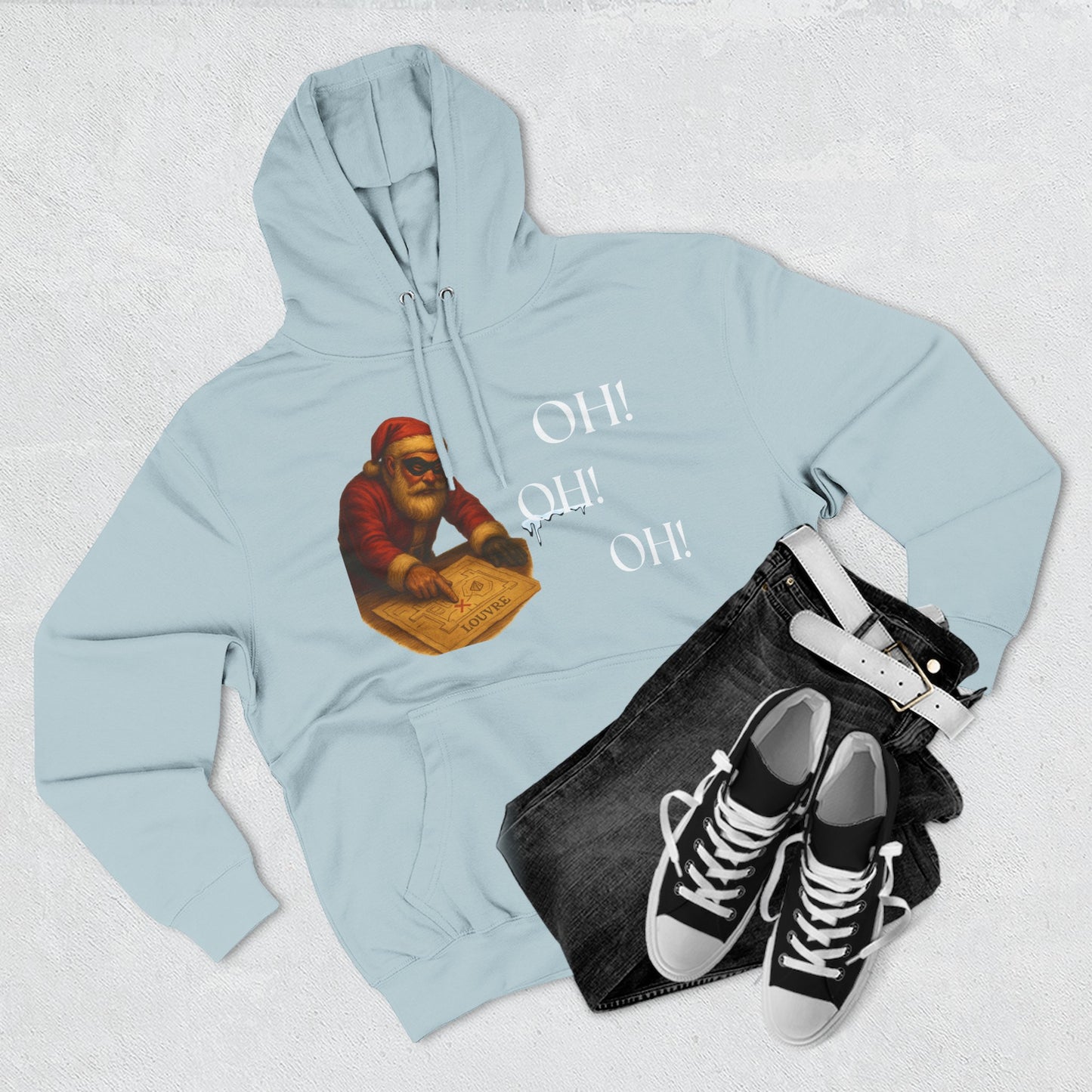 Vintage Santa Claus Oh! Oh! Oh! Hoodie | Christmas Holiday Sweater-Style Sweatshirt Printify
