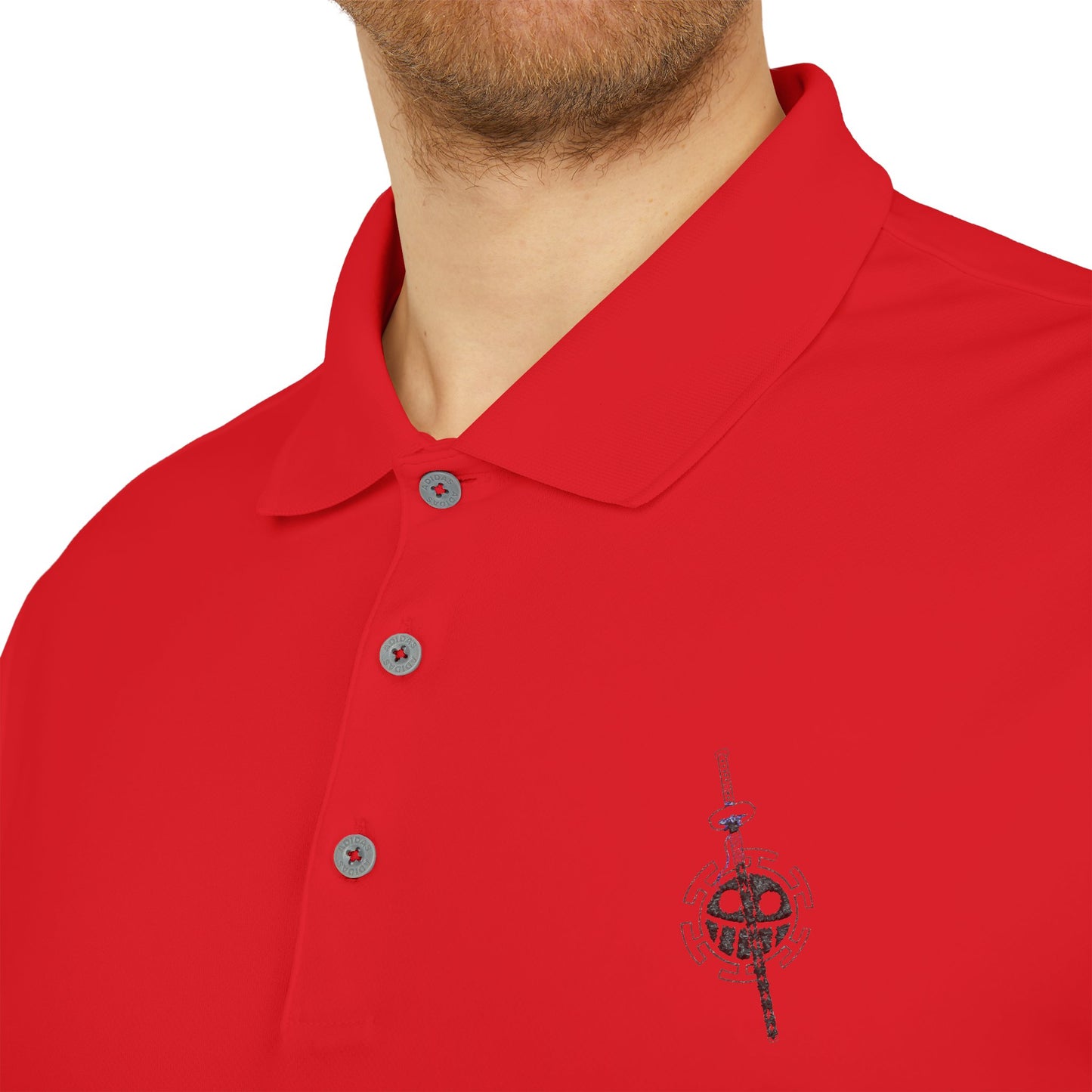 Polo Adidas® Brodé - Emblème Heart Pirate Trafalgar Law, Streetwear Minimaliste Manga, Cadeau Unisexe One Piece